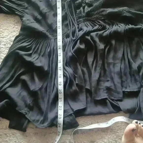 Free People Pebbled Don't Let Go Peasant Top S - Picture 14 of 14